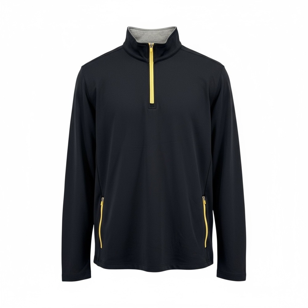 Chubbies Men Black 1/4 Zip Long Sleeve Pullover Sweatshirt Size Large Hiking NEW - Picture 7 of 14